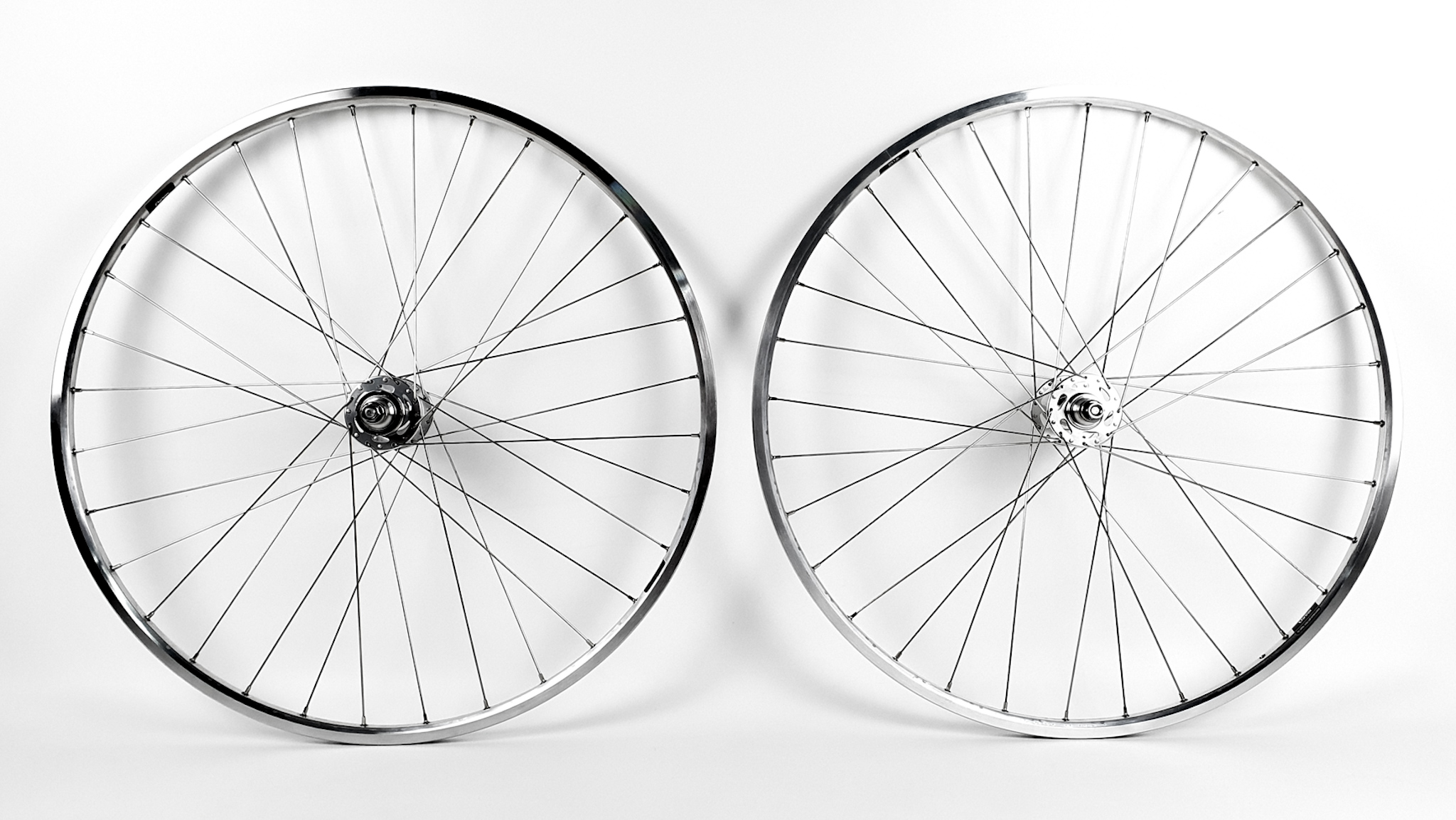 28" CNC Bahn Fix/Free Laufradsatz / Ryde Chrina silber-poliert