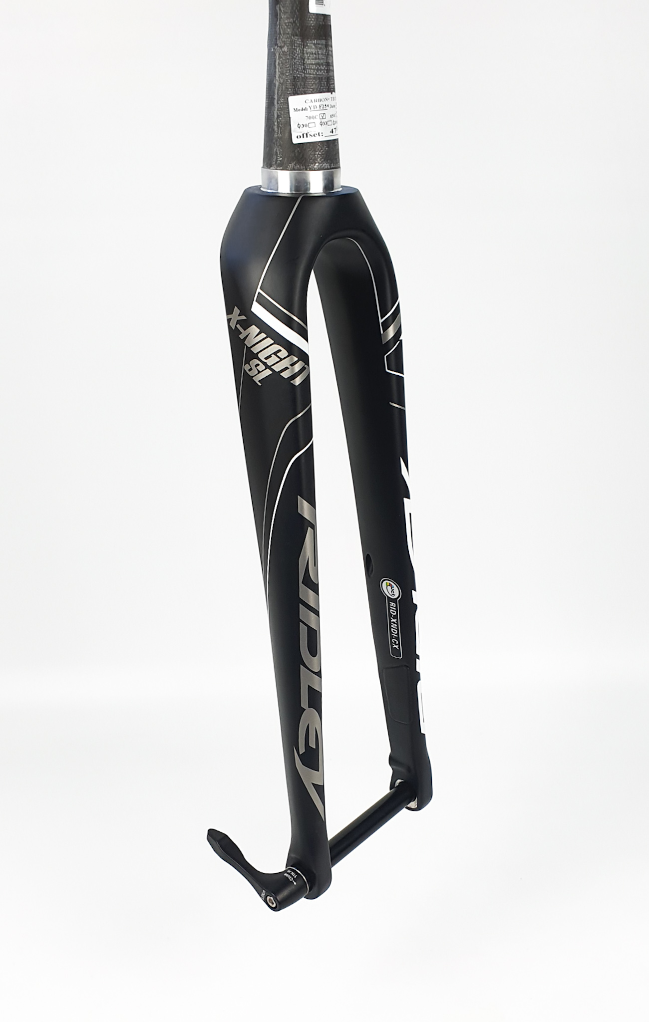 Ridley Gravel/Cross Carbon FM Disc-Gabel 15x100mm 28" tapered Dekor silber