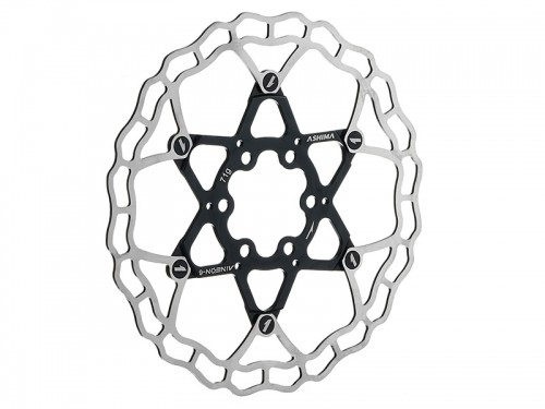 Ashima Aro-10 Bremsscheibe 140mm 6-Loch schwarz/silber