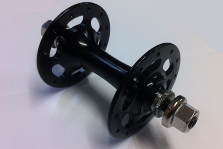 CNC Bahnvorderradnabe SB schwarz 24L