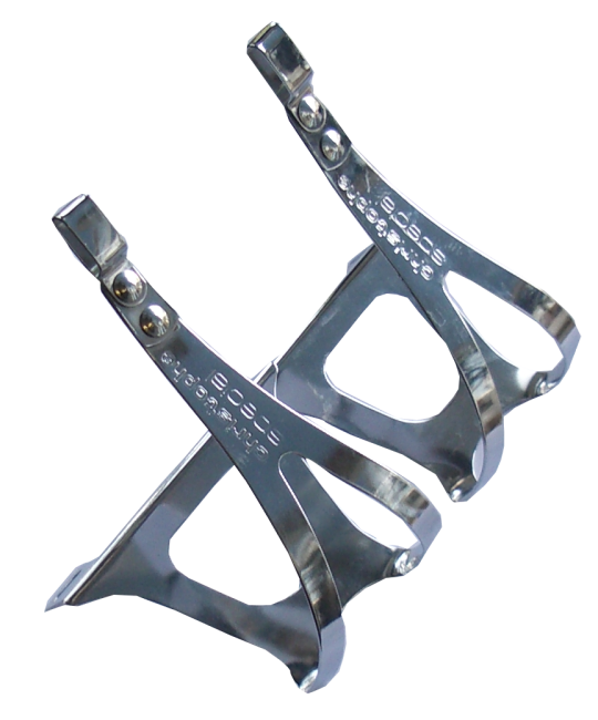 MKS Pedalhaken mit Öse für Riemen verchromt, Grösse L