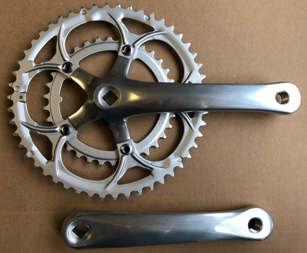 CNC Basic Rennradkurbel Compact 4-Kant 170mm 50/34 silber poliert