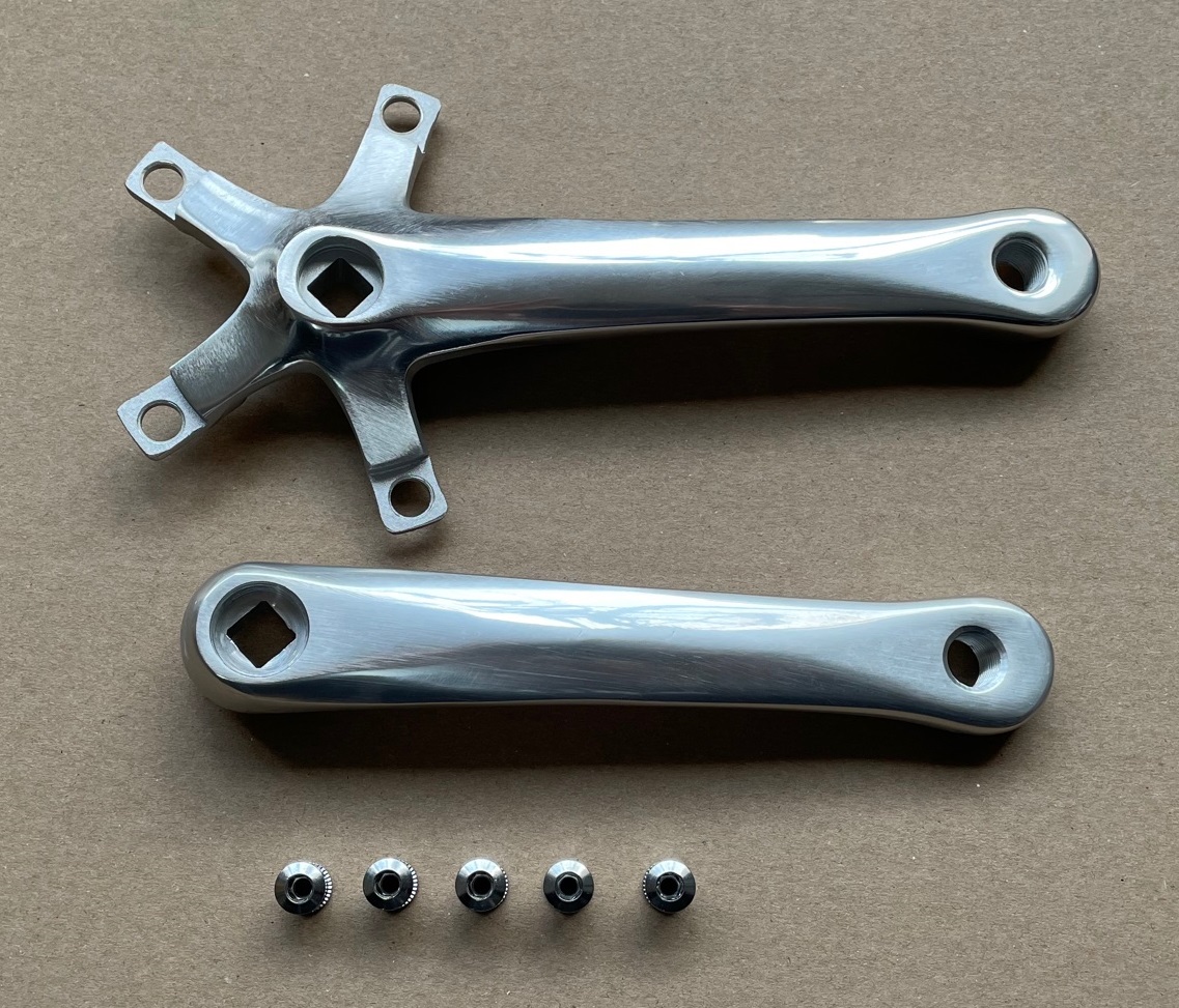 CNC Rennradkurbel 2-fach 170mm silber poliert ohne Kettenblätter