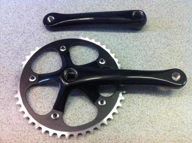 CNC Singlespeedkurbel 175mm schwarz 46Z breit