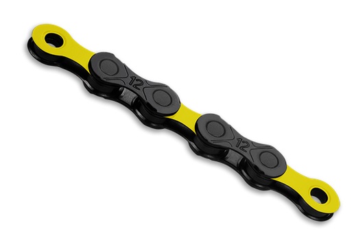KMC DLC12 Kette schwarz/gelb 126L