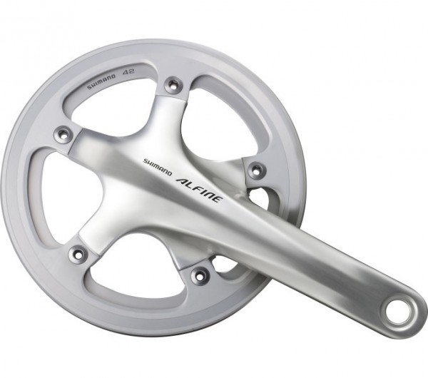 Shimano Alfine Kurbel FC-S501 Innen-Aussenschutz silber 42Z inkl. BB