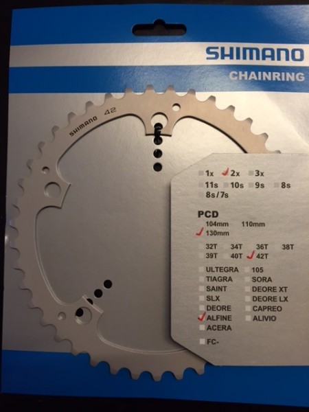 Shimano Alfine Kettenblatt 45 Zähne 130mm silber