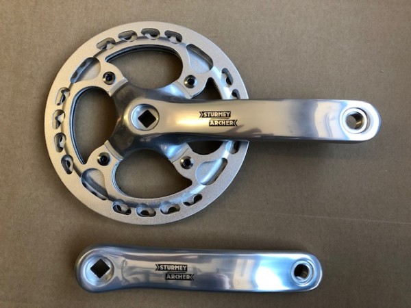 Sturmey Archer Singlespeedkurbel FCS722 silber 42Z Doppelschutz