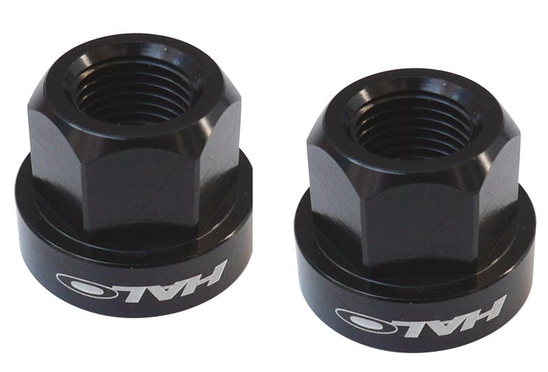 Halo Axle Nuts Bahnradmuttern (2 Stück) M9x1 schwarz