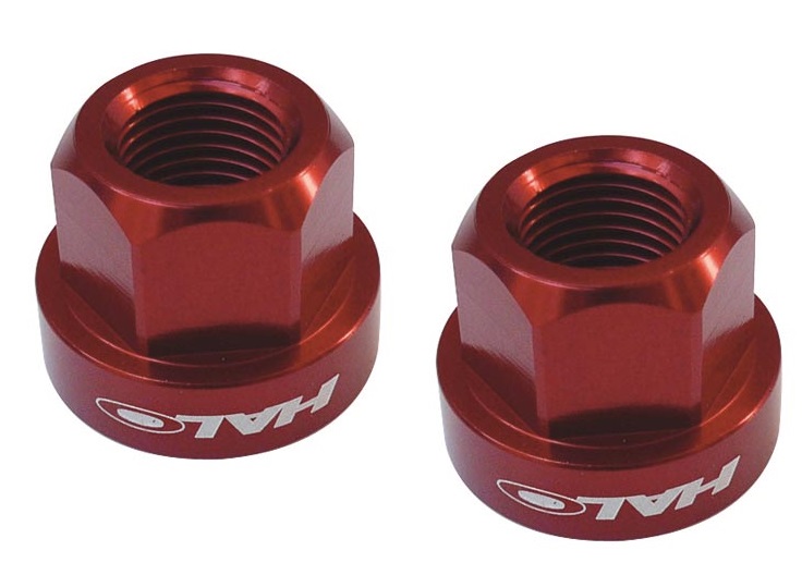 Halo Axle Nuts Bahnradmuttern (2 Stück) M9x1 rot