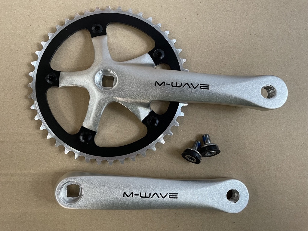 M-Wave Singlespeedkurbel 165mm silber 44Z breit