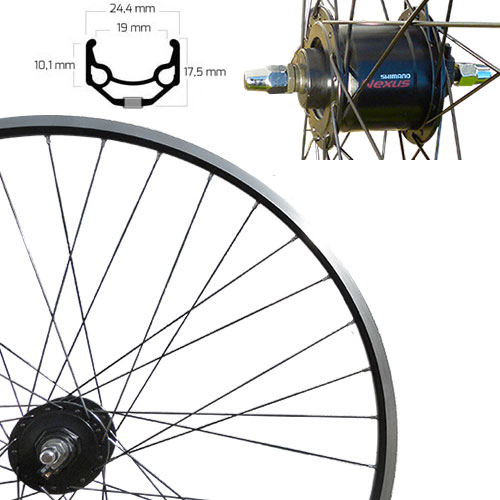 28" Shimano DH-C3000-3N Nabendynamo/Zac19 Vorderrad schwarz