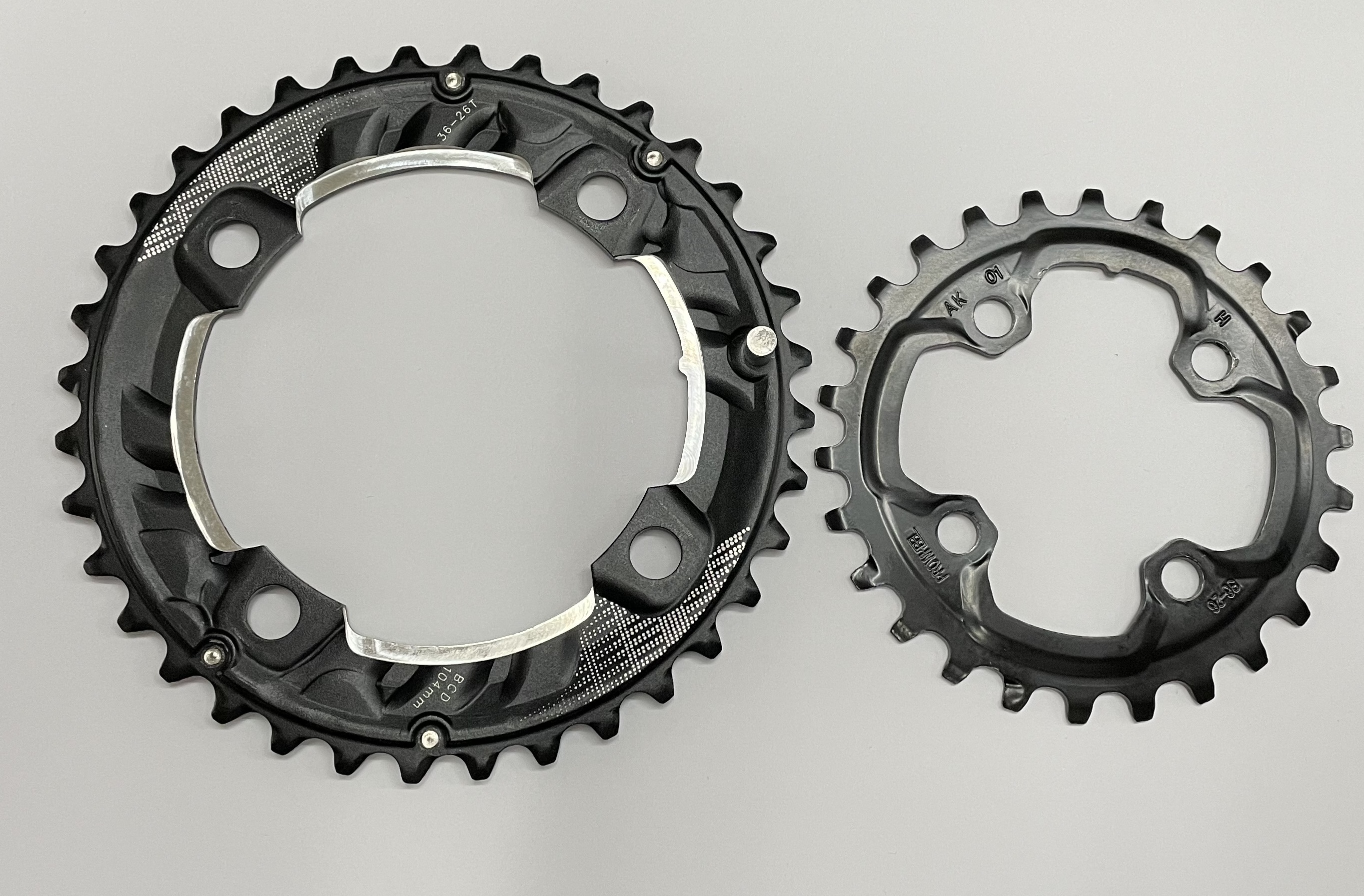 CNC 2x10/11 Kettenblattset 36/26Z Ø 104mm schwarz