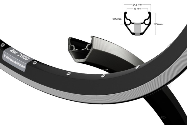 Ryde Zac 2000 28" 36 Loch schwarz