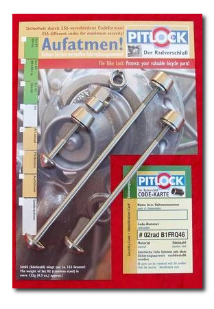 Pitlock Set 02 Vorderrad + Hinterrad und Sattelstütze