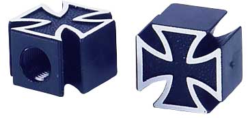 CNC Ventilkappen "Iron Cross" schwarz 2 Stück