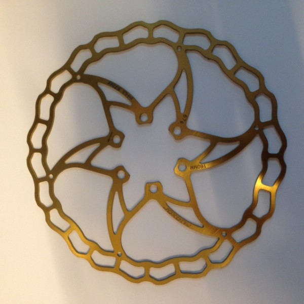 Quaxar Iris Ti-N Bremsscheibe 160mm 6-Loch gold