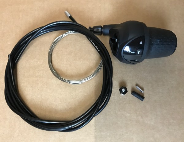 Shimano Nexus Drehgriff 7-Gang SL-C3000-7 schwarz mit Zug u. Hülle