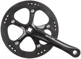 Solid Singlespeedkurbel 170mm schwarz 46Z schmal mit Hosenschutz