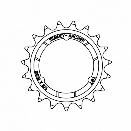 Sturmey Archer C50 3/32" Ritzel 19 Zähne gekröpft