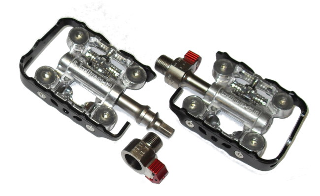 Wellgo QRD-M17C Halb-Klickpedal mit Schnellspannachse