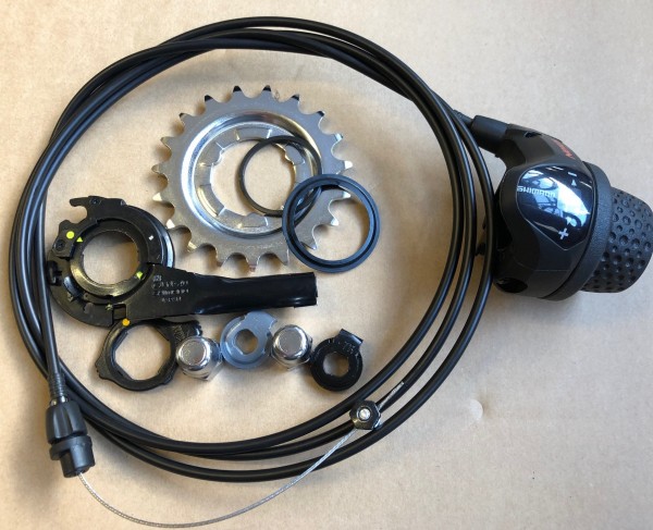 Shimano Nexus 3-Gang Zubehörset mit Drehgriff für SG-3R75 (interne Ansteuerung)